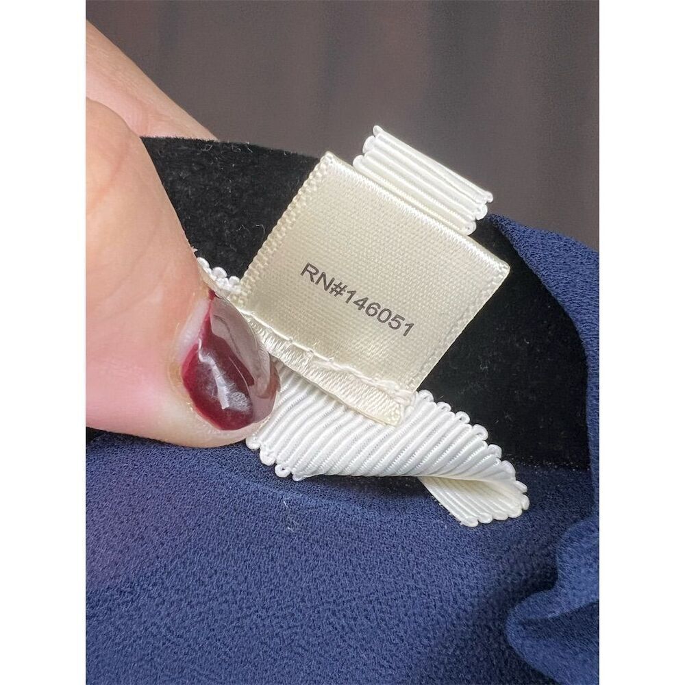 Monteau Los Angeles Women's M Navy Blue Tiered Flutter Sleeve Dress - Picture 6 of 8